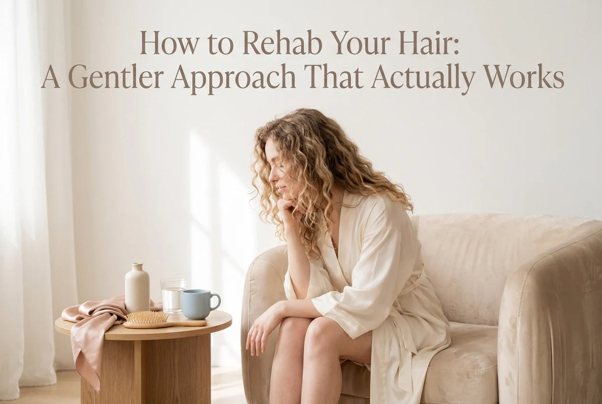 Professional header image for list-based article: How to Rehab Your Hair: A Gentler Approach That Actually ...