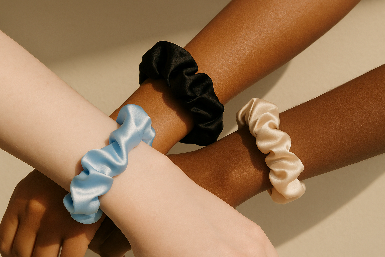 Mulberry silk scrunchies