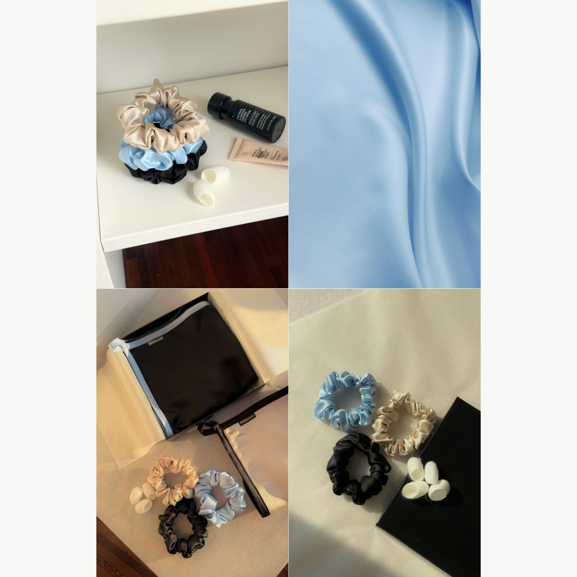 Pure Silk Scrunchie - Celeste