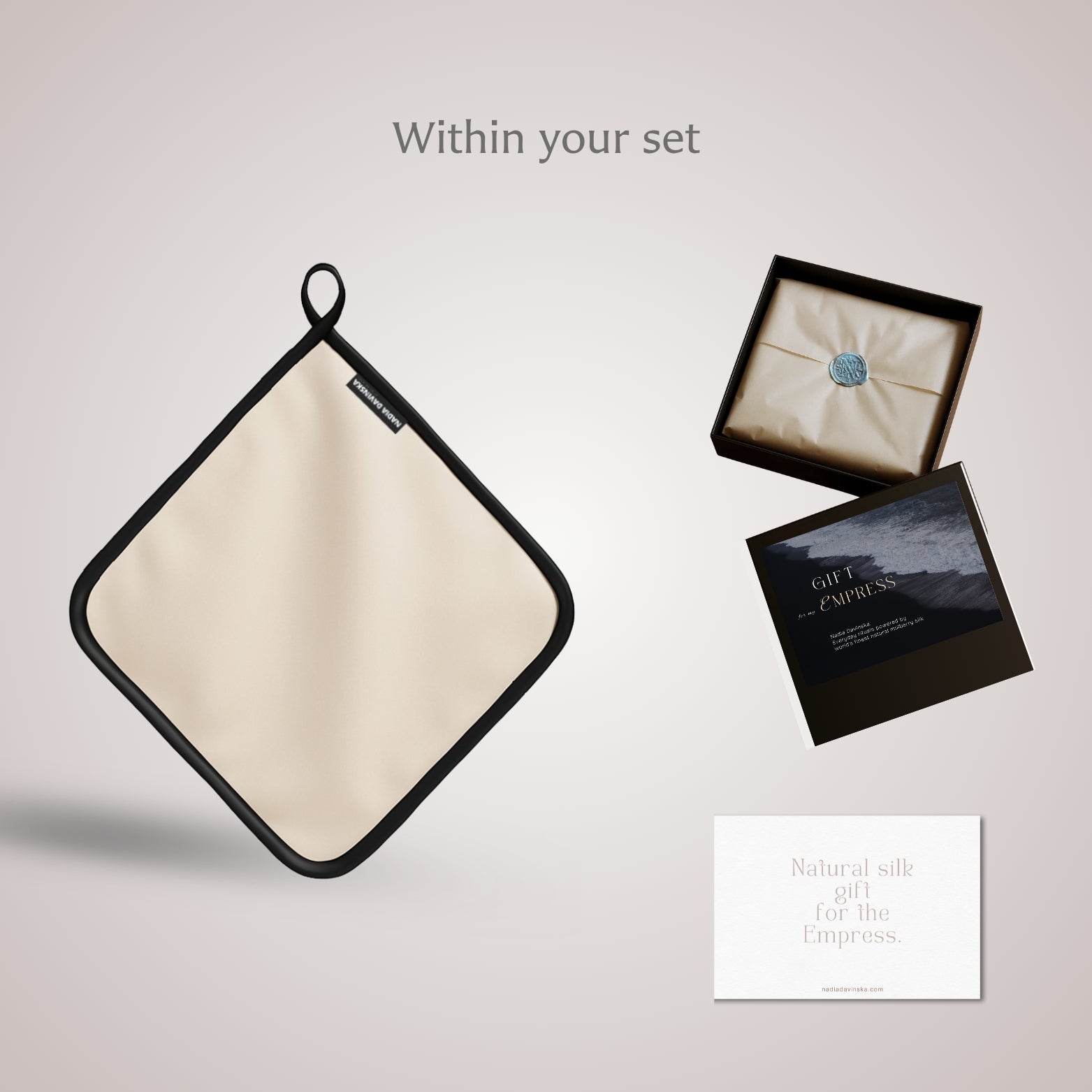 Pure Silk Facial Towel - Noir