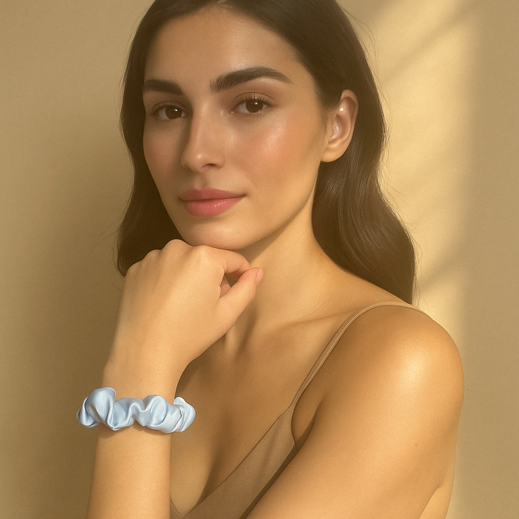 Pure Silk Scrunchie - Celeste