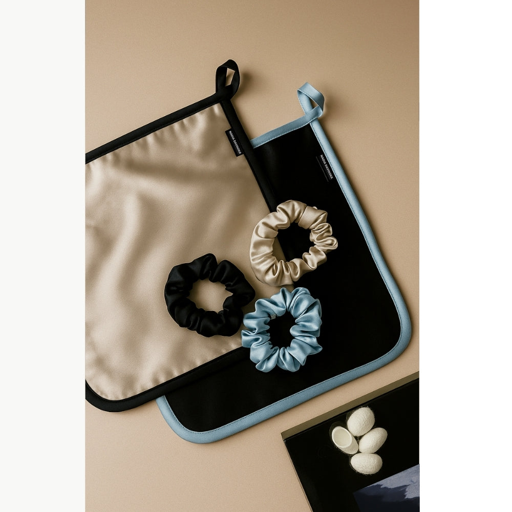 Pure Silk Facial Towel - Celeste